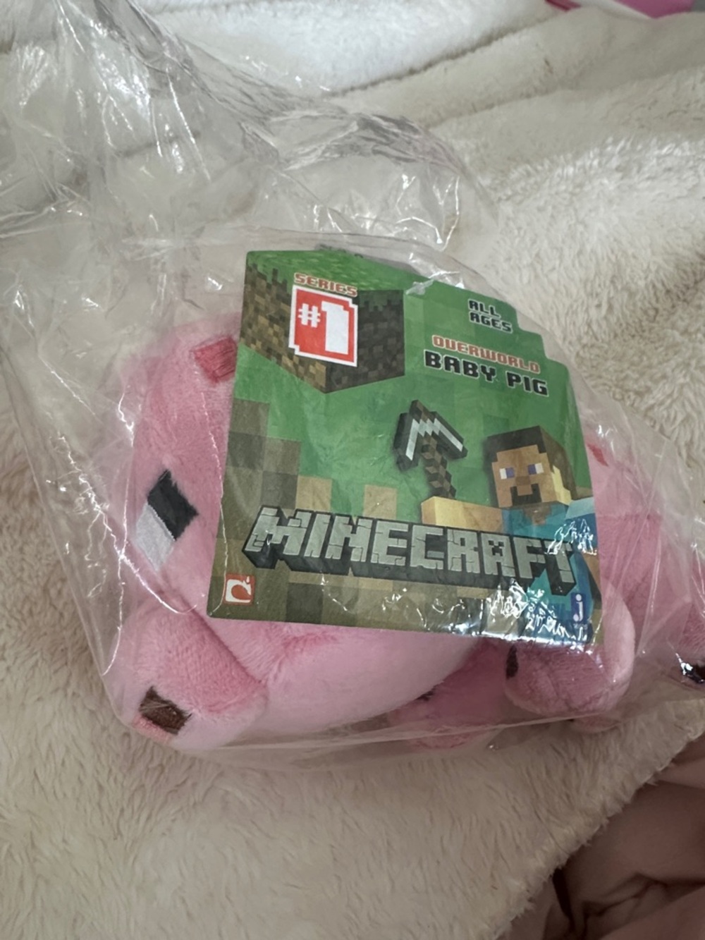 Minecraft Overworld Baby Pig Plush Toy - Pink